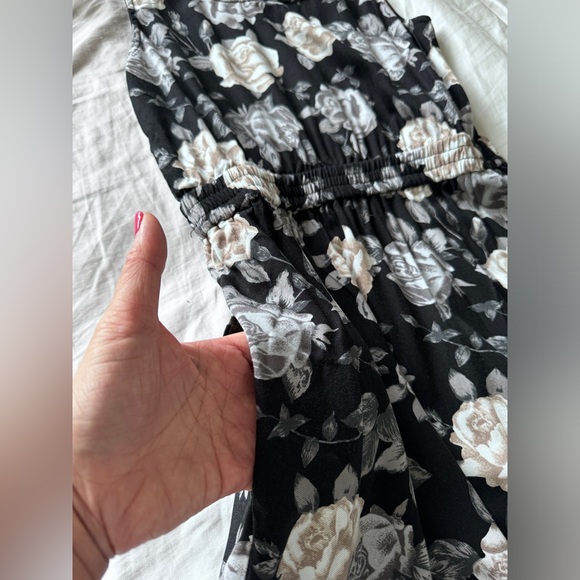 ARITZIA TALULA Roppongi Dress Floral Mini Dress Elastic Waist Black Size Small - Picture 9 of 14